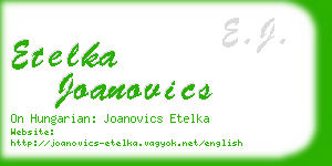etelka joanovics business card